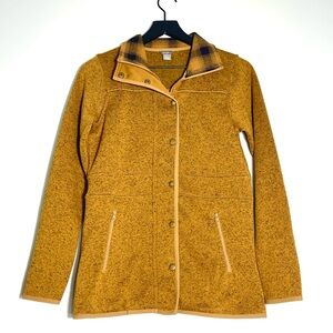 EDDIE BAUER Women's Zip Snap Closure Fleece Jacket Brown/Rust Color Size X-Small